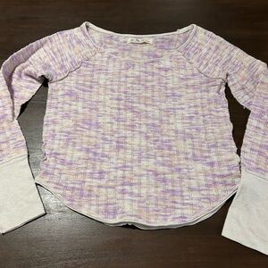 We The Free Lavender Marled Raglan Long Sleeve Top